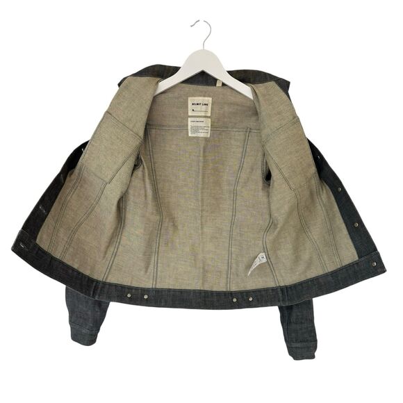 Helmut Lang Black Classic Raw Denim Jacket 1999 100% Cotton Y2k Italy 38 USA 2 - Picture 3 of 14